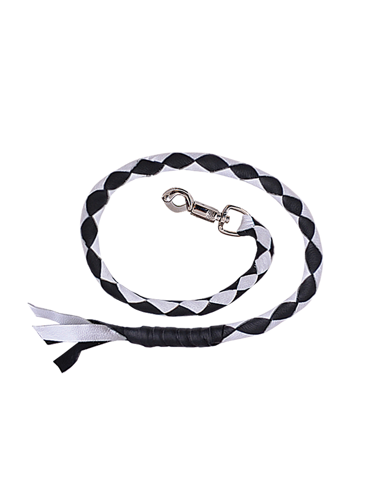 Unik International Black and White Biker Get Back Whip