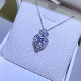 3 Carat Moissanite 925 Sterling Silver Heart Pendant Necklace - Flyclothing LLC