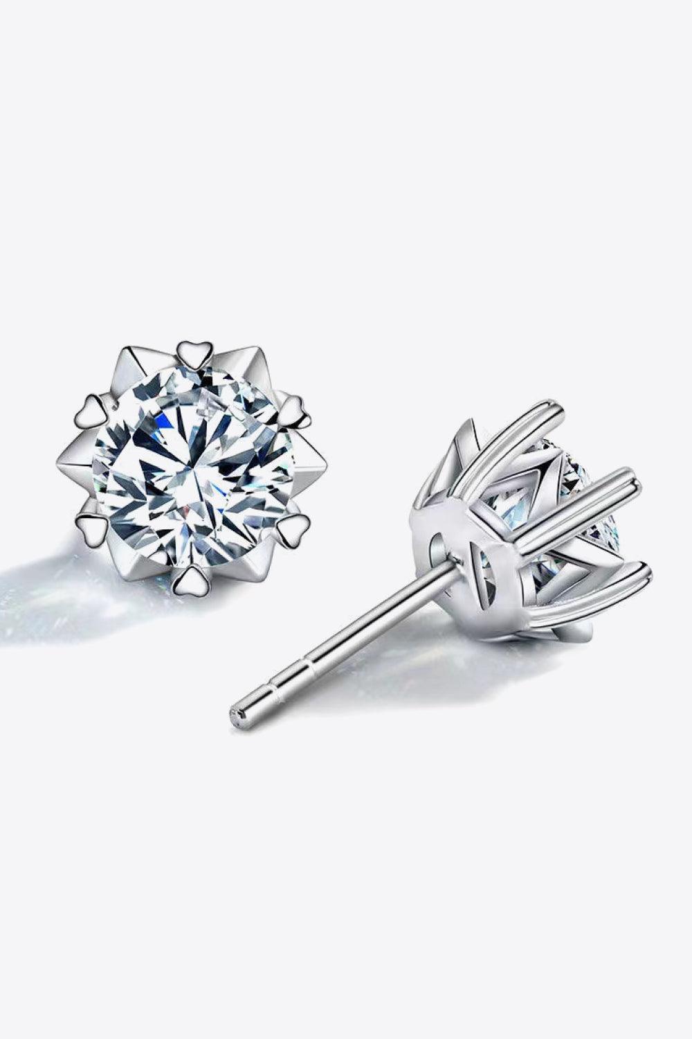 Stuck On You 4 Carat Moissanite Stud Earrings - Flyclothing LLC