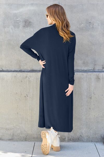 Basic Bae Full Size Open Front Long Sleeve Cover Up - Flyclothing LLC