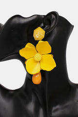 Bloosm Flower and Teardrop Resin Dangle Earrings - Flyclothing LLC