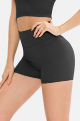 Slim Fit Wide Waistband Sports Shorts - Flyclothing LLC