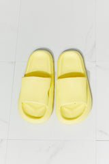 MMShoes Arms Around Me Open Toe Slide in Yellow - Flyclothing LLC