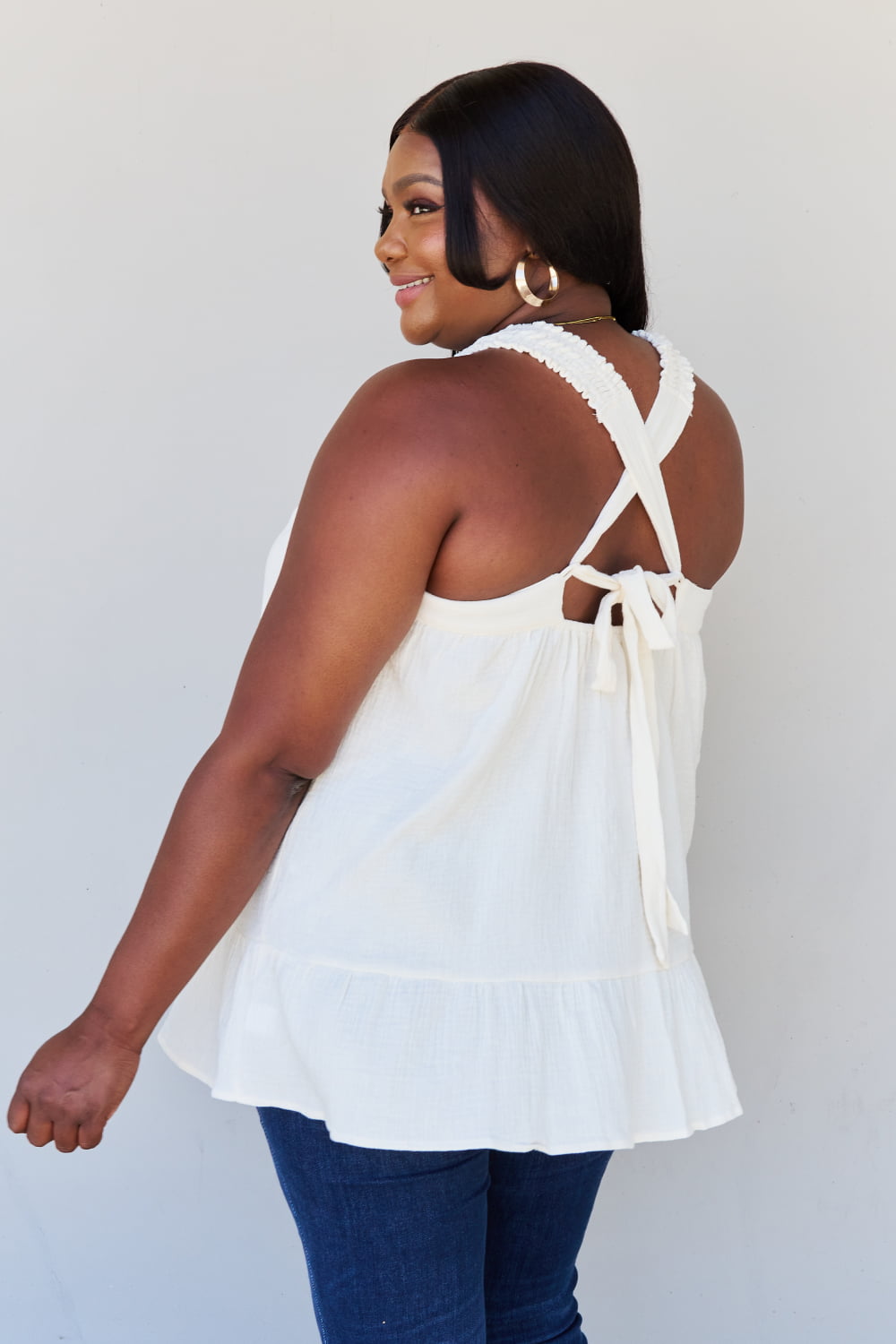 Full Size Spaghetti Strap V-Neck Flowy Tunic Cami – Flyclothing LLC