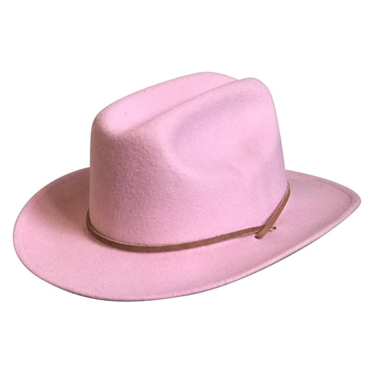 Rockmount Ranch Wear Kids Pink Felt Cowboy Hat with Chin Strap - Rockmount Clothing