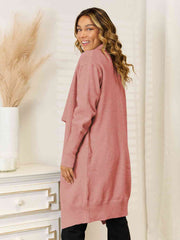 Long Sleeve Open Front Longline Cardigan - Flyclothing LLC