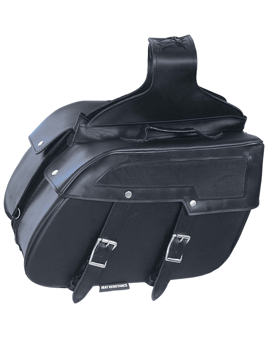 Unik International Black PVC Saddle Bags