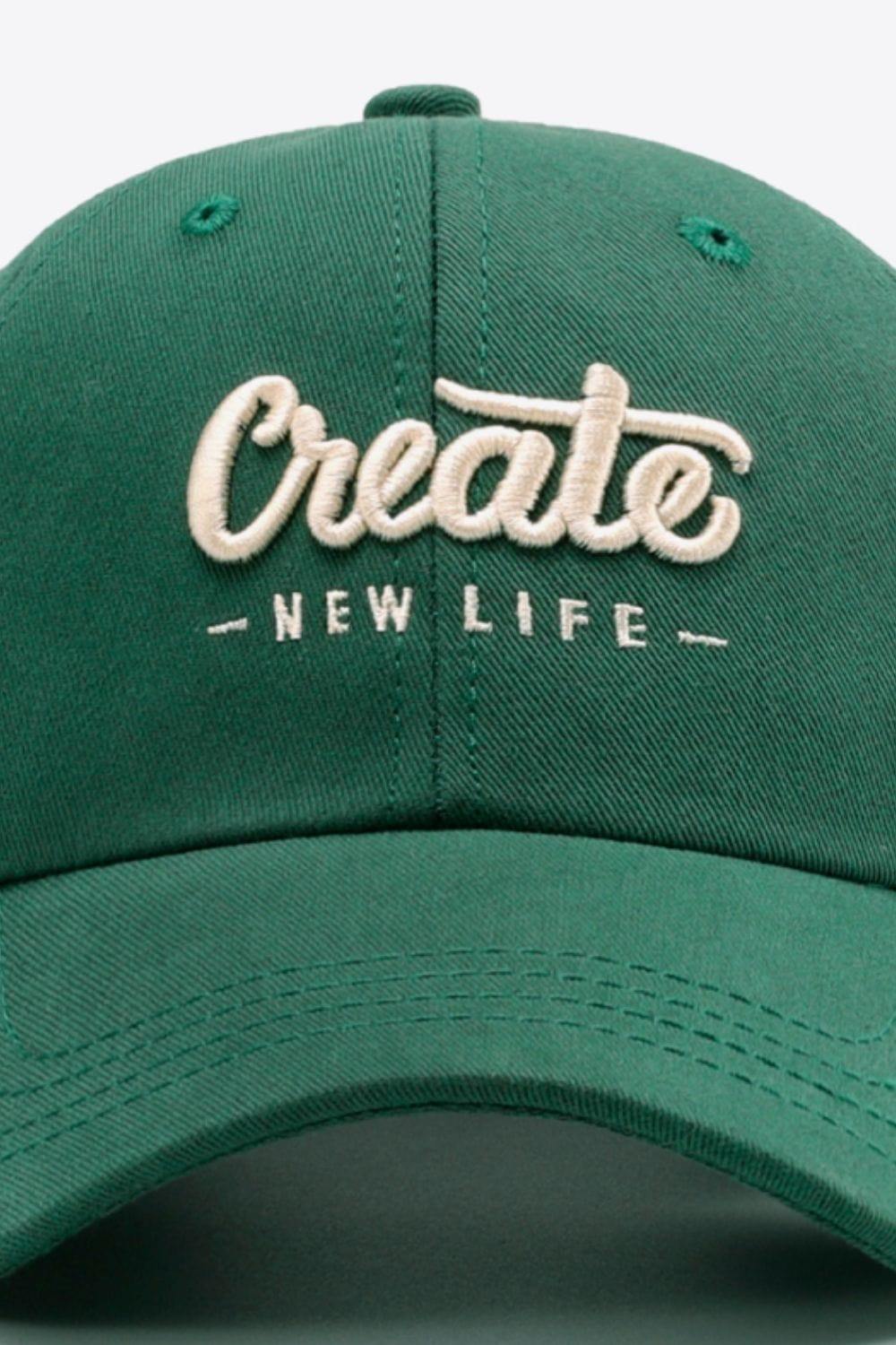 CREATE NEW LIFE Adjustable Cotton Baseball Cap - Trendsi