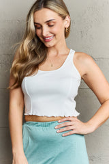 HIDDEN Bow Down Sleeveless Ruffle Crop Top - Flyclothing LLC