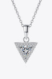 925 Sterling Silver Triangle Moissanite Pendant Necklace - Flyclothing LLC