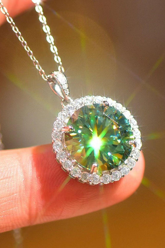 10 Carat Moissanite Pendant Platinum-Plated Necklace - Flyclothing LLC