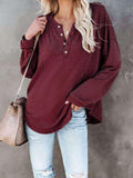 Buttoned Drop Shoulder Top