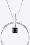 Black Zircon 925 Sterling Silver Necklace - Flyclothing LLC