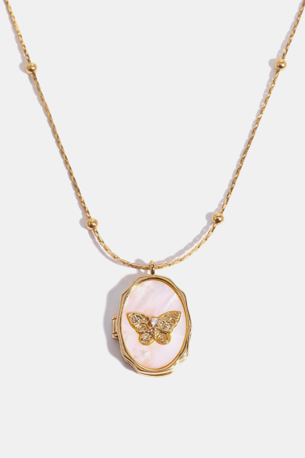 Butterfly Shell Pendant Copper Necklace - Flyclothing LLC