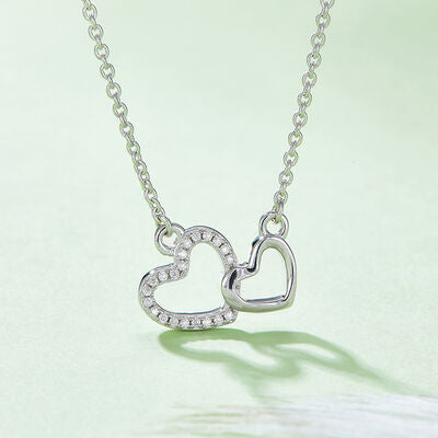 Moissanite 925 Sterling Silver Heart Necklace - Flyclothing LLC