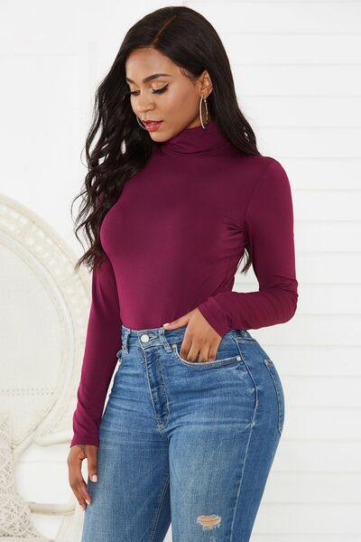 Turtleneck Long Sleeve Bodysuit - Flyclothing LLC