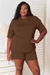 Basic Bae Full Size Soft Rayon Half Sleeve Top and Shorts Set - Flyclothing LLC