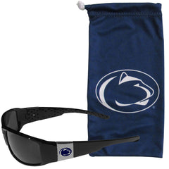 Penn St. Nittany Lions Chrome Wrap Sunglasses and Bag - Flyclothing LLC