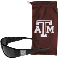 Texas A & M Aggies Etched Chrome Wrap Sunglasses and Bag - Flyclothing LLC