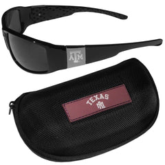 Texas A & M Aggies Chrome Wrap Sunglasses and Zippered Carrying Case - Flyclothing LLC