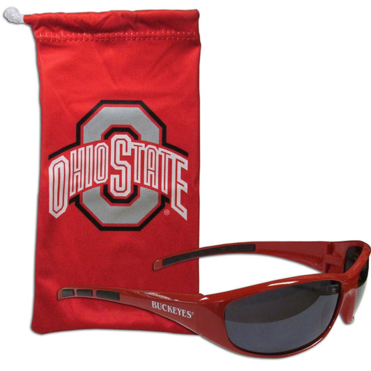 Ohio St. Buckeyes Sunglass and Bag Set - Flyclothing LLC