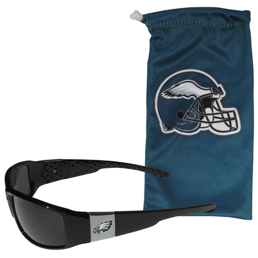 Philadelphia Eagles Chrome Wrap Sunglasses and Bag - Flyclothing LLC