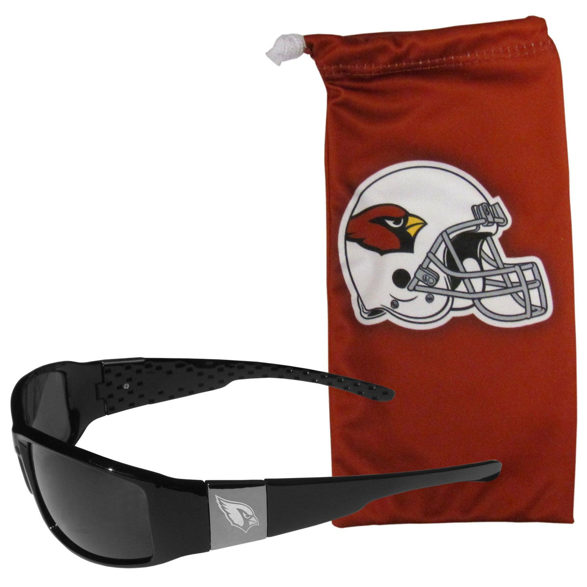 Arizona Cardinals Etched Chrome Wrap Sunglasses and Bag - Flyclothing LLC