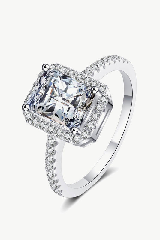 1 Carat Rectangle Moissanite Ring - Flyclothing LLC