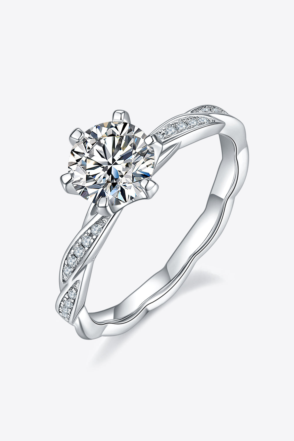 1 Carat Moissanite 925 Sterling Silver Ring - Flyclothing LLC