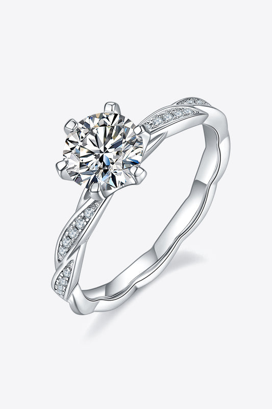 1 Carat Moissanite 925 Sterling Silver Ring - Flyclothing LLC