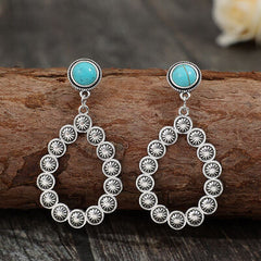 Artificial Turquoise Teardrop Earrings - Flyclothing LLC