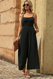 Spaghetti Strap Tied Seam Detail Jumpsuit - Flyclothing LLC