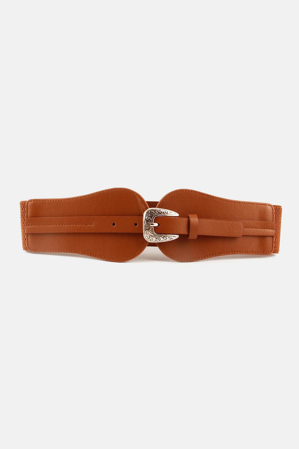 Wide Elastic Belt with Alloy Buckle - Flyclothing LLC