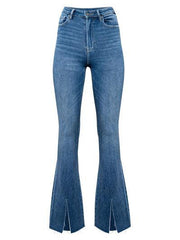 Slit Bootcut Jeans with Pockets - Flyclothing LLC