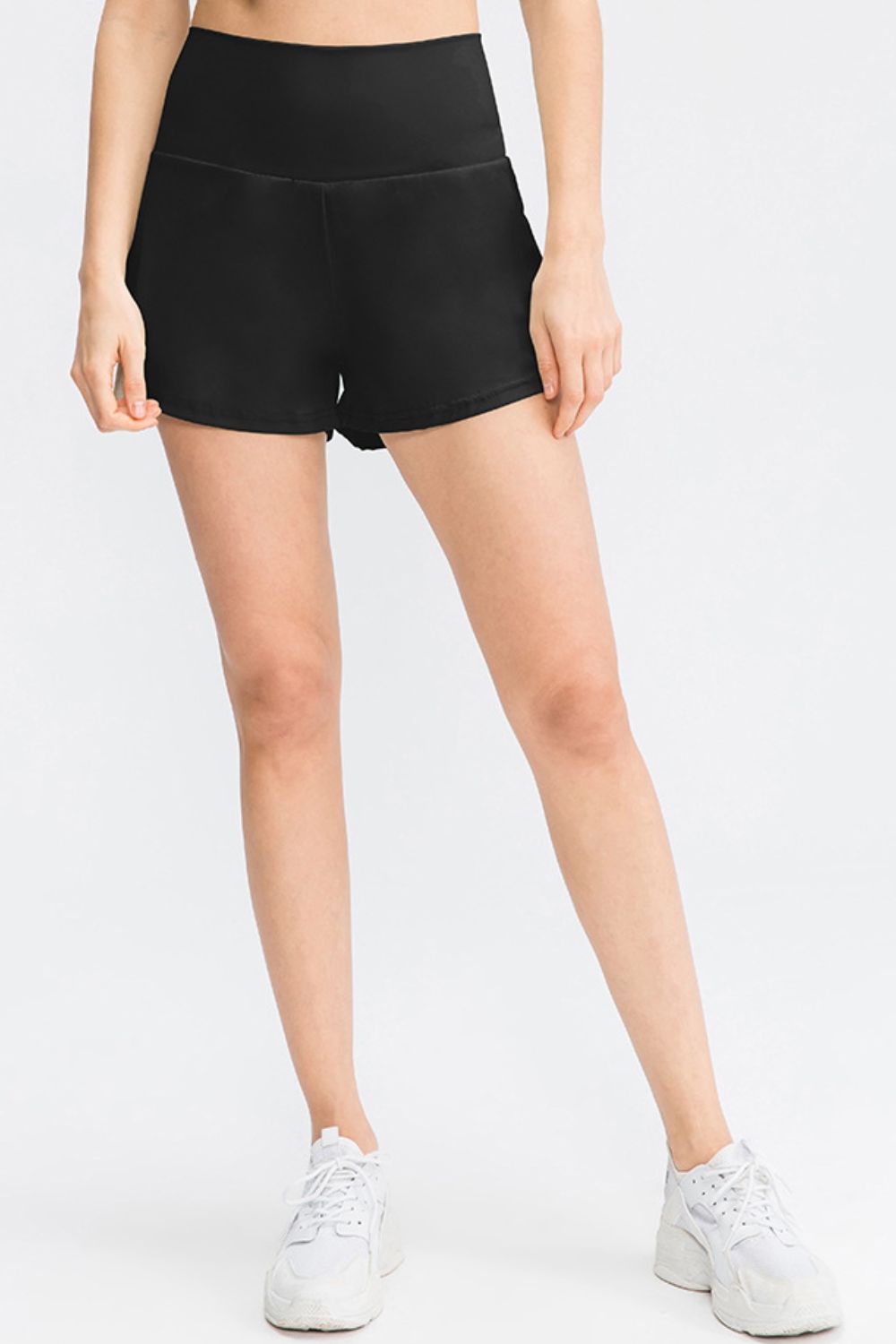 Wide Waistband Sports Shorts with Pockets - Flyclothing LLC