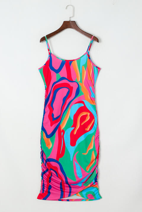 Printed Spaghetti Strap Dress - Flyclothing LLC