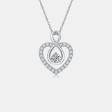 1 Carat Moissanite 925 Sterling Silver Heart Shape Necklace - Flyclothing LLC