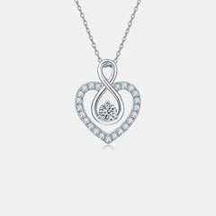 1 Carat Moissanite 925 Sterling Silver Heart Shape Necklace - Flyclothing LLC