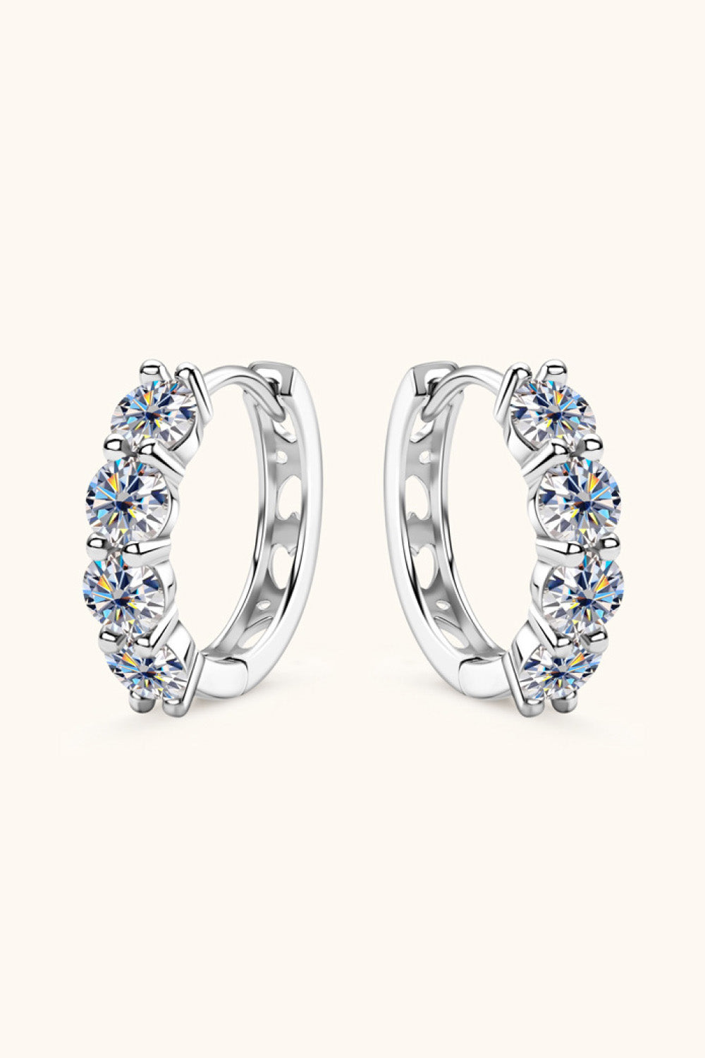 2.4 Carat Moissanite Huggie Earrings - Flyclothing LLC