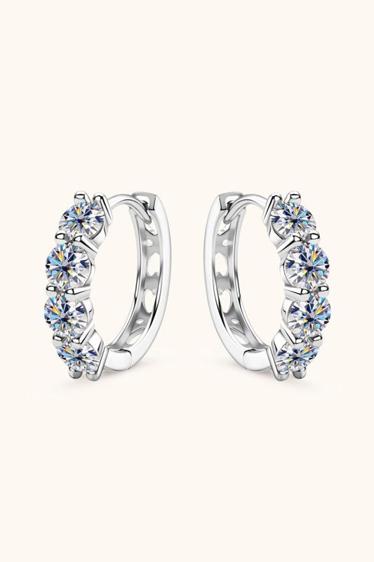 2.4 Carat Moissanite Huggie Earrings - Flyclothing LLC