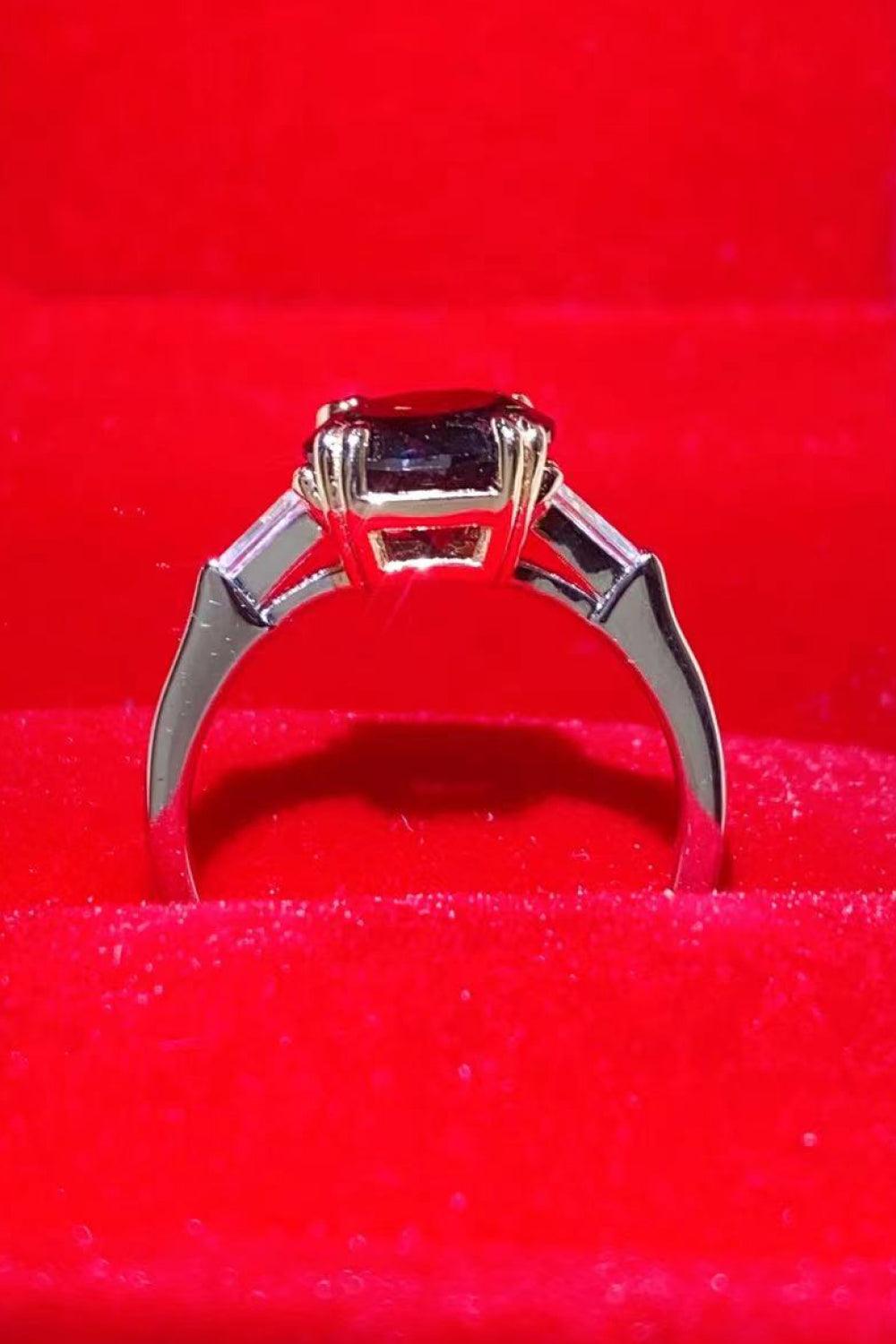 2 Carat Black Moissanite Platinum-Plated Ring - Flyclothing LLC