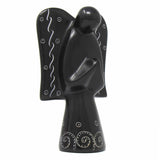 Soapstone Angel Sculpture - Black Finish with Etch Design - Flyclothing LLC