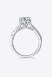 1 Carat Moissanite 925 Sterling Silver Side Stone Ring - Flyclothing LLC