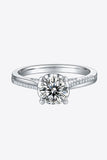 1 Carat Moissanite 925 Sterling Silver Side Stone Ring - Flyclothing LLC