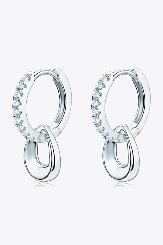 925 Sterling Silver Moissanite Double Hoop Earrings - Flyclothing LLC