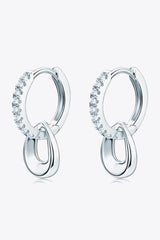 925 Sterling Silver Moissanite Double Hoop Earrings - Trendsi