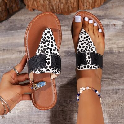 Animal Print Open Toe Sandals - Flyclothing LLC