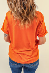 Round Neck Cuffed Short Sleeve Tee - Flyclothing LLC