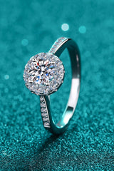 Moissanite 925 Sterling Silver Adjustable Ring - Flyclothing LLC