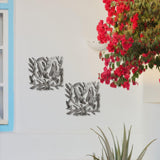 Pair of Square Tree of Life Haitian Steel Drum Wall Art - Haitian Artisans